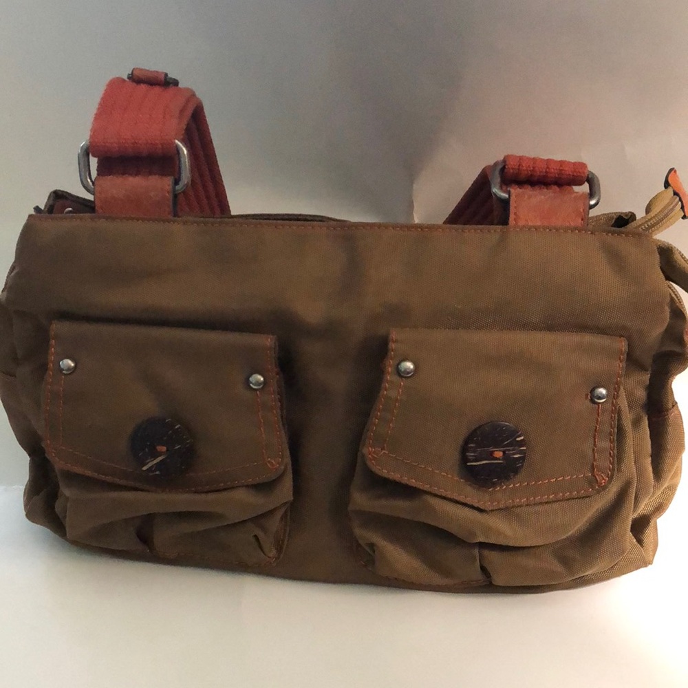 Buffalo David Bitton Brown Messenger Bag with Durable Canvas
